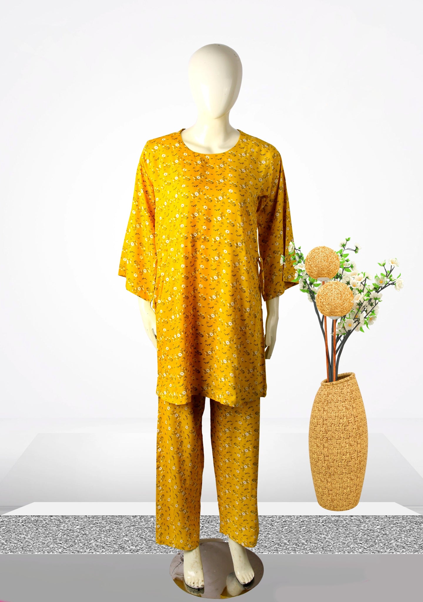 Dark Yellow Co - ord Set 2 PC's - Shamraat - Shamraat