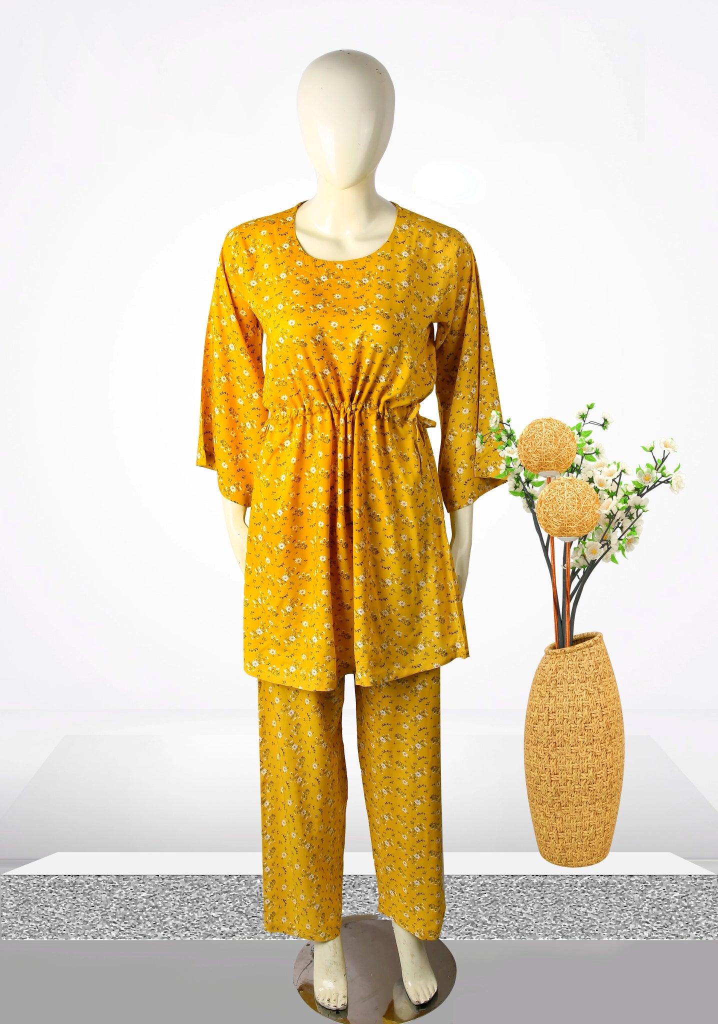 Dark Yellow Co - ord Set 2 PC's - Shamraat - Shamraat